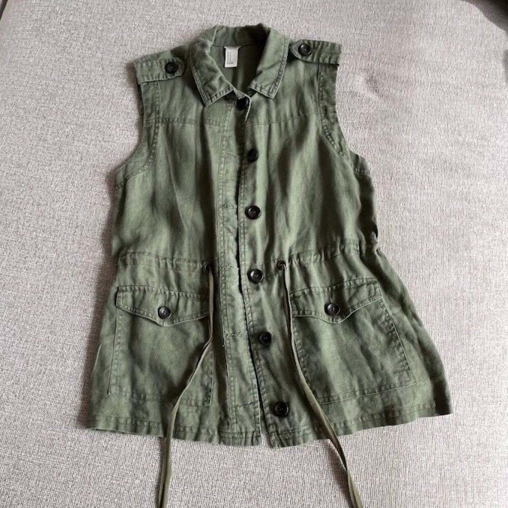 Women's Utility Inspired Vest Cinched Waist